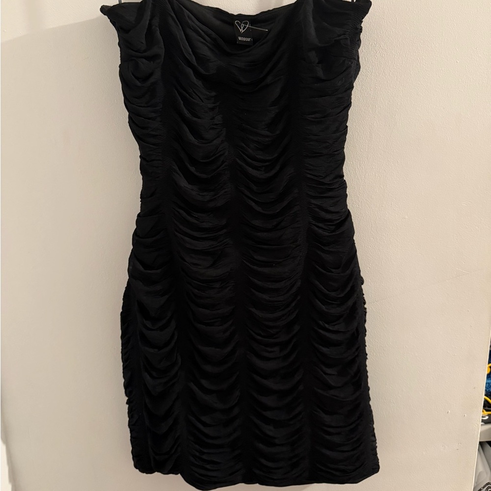 WINDSOR Black Ruched Dress